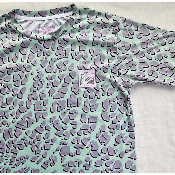 Pit Viper T Flex Tech Soft Stretch T Shirt Womens Size XS Dino Print High Low - Picture 8 of 14